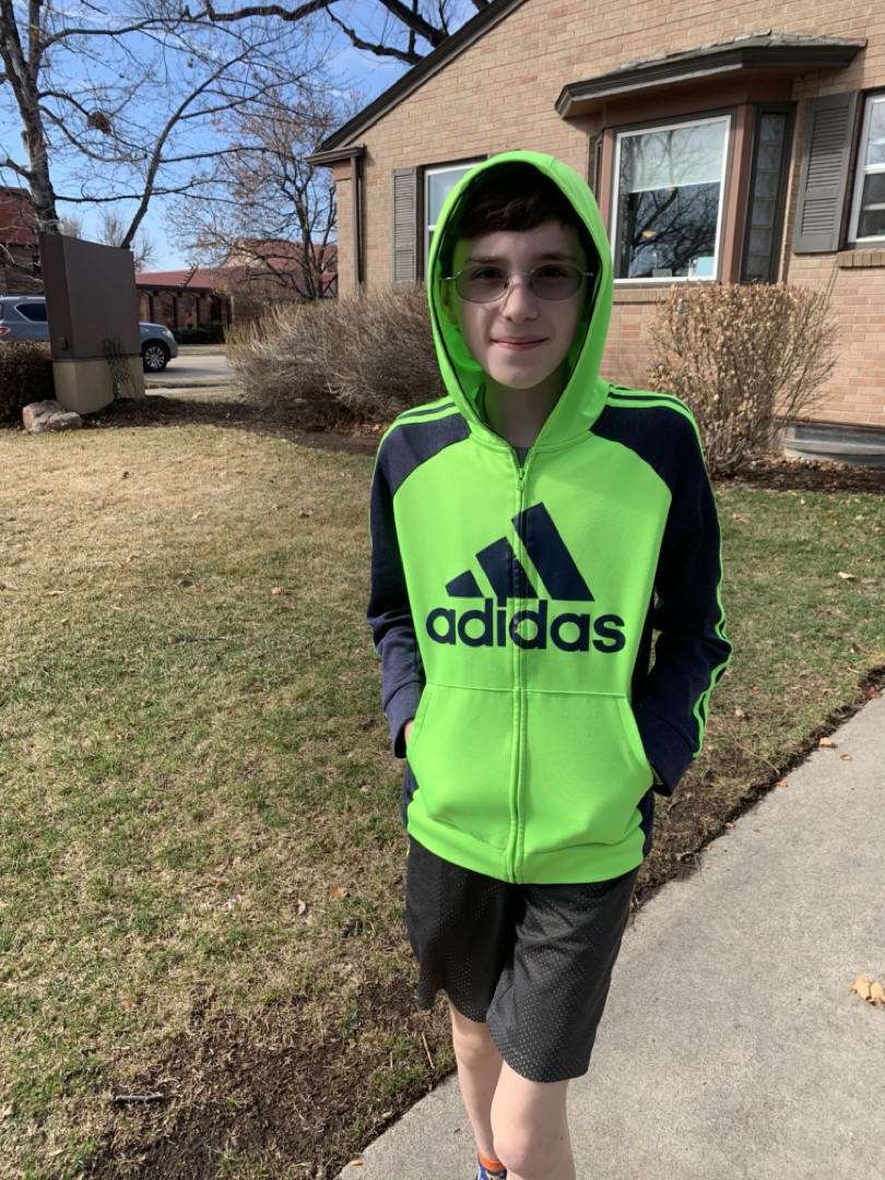 Ted in his sweatshirt