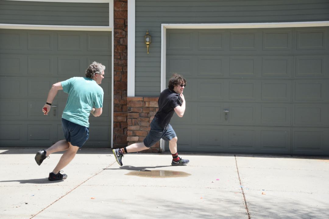 Dad gives chase