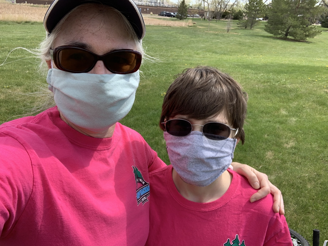 Mom and Ted take precautions going around the lake