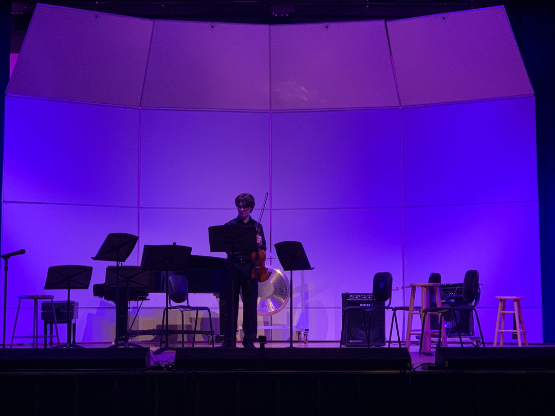 Tim takes the stage before his ensemble performance