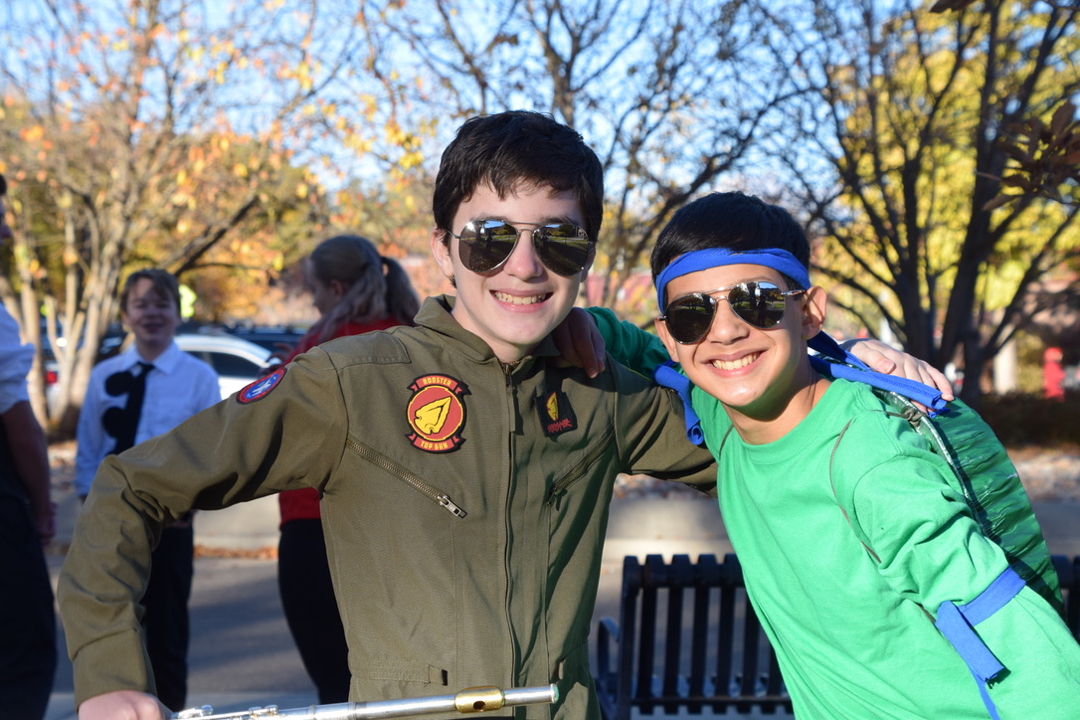 Ted and his buddy at the Halloween parade