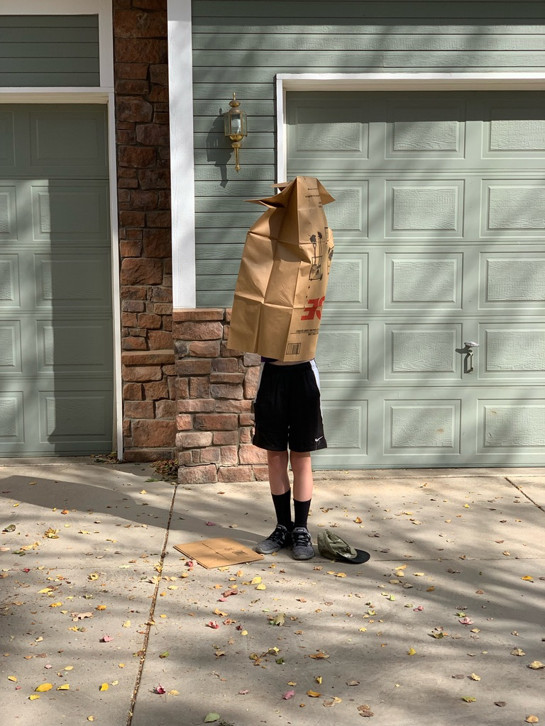 Ted helps with leaves