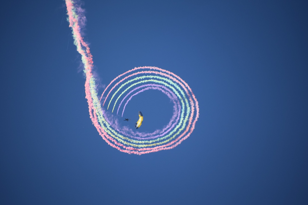 Amazing smoke rainbow