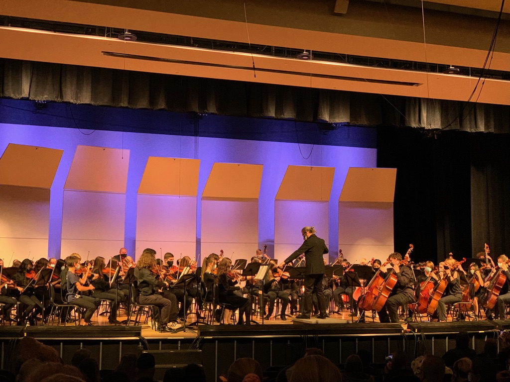 Orchestra concert with combined middle schools and high school