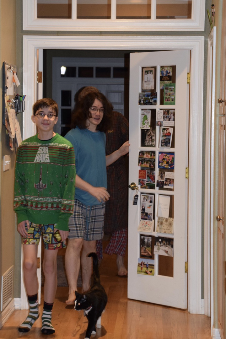 Teenagers with a more subdued Christmas entrance