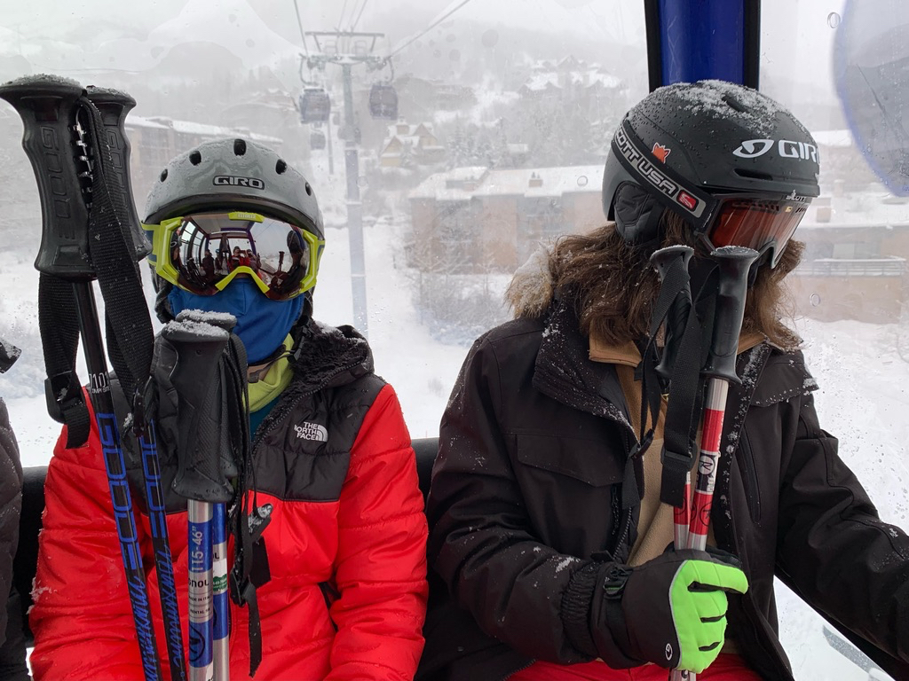 Riding up the Steamboat gondola