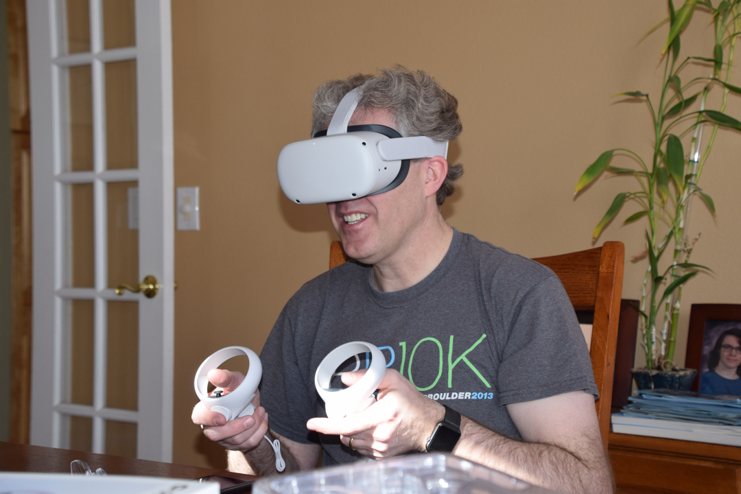 Jeff sets up the VR gaming