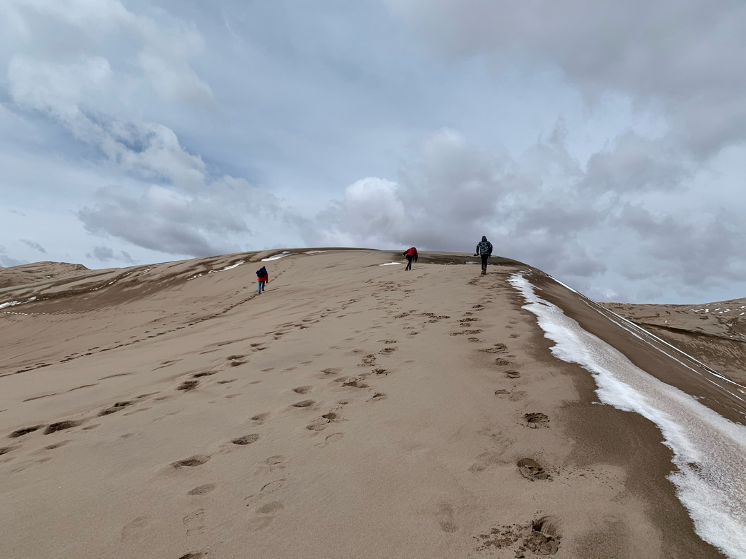 Climbing the dunes