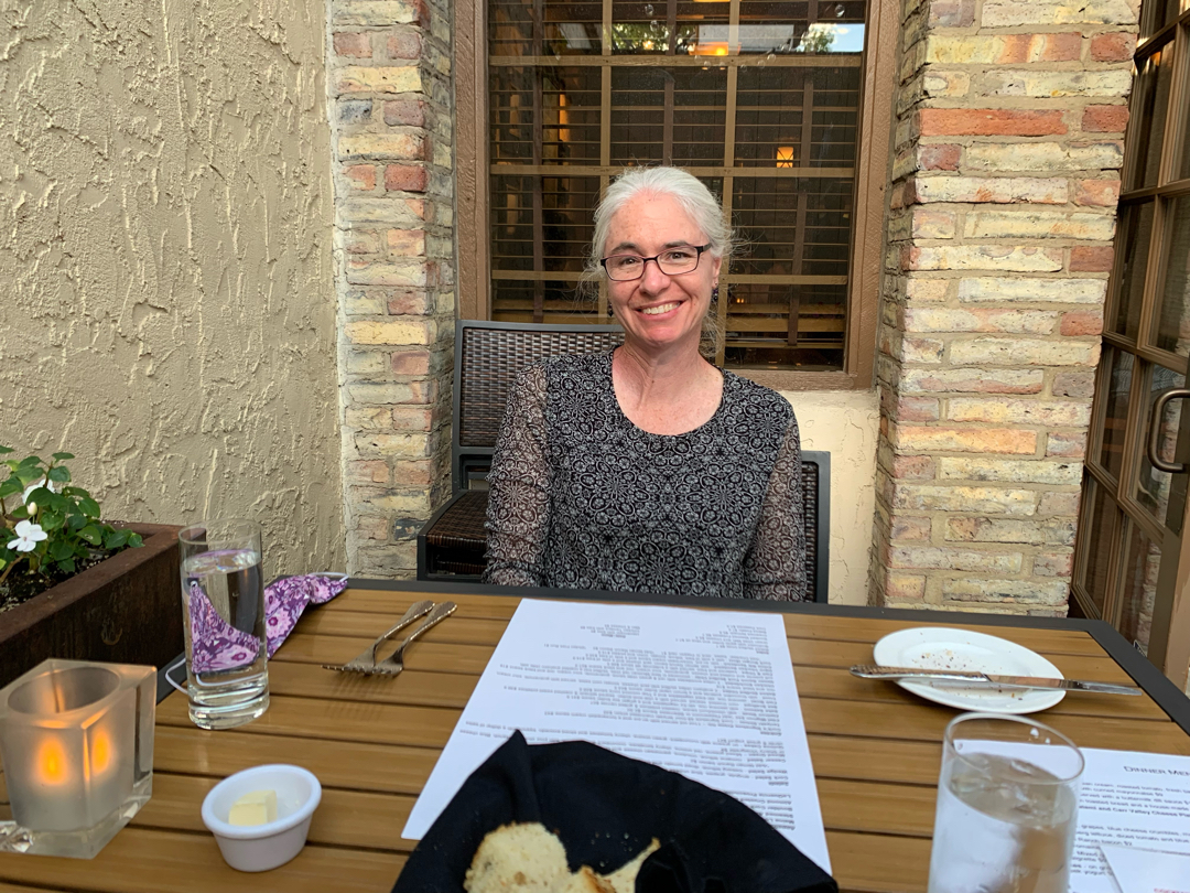 Out to dinner at an actual restaurant!