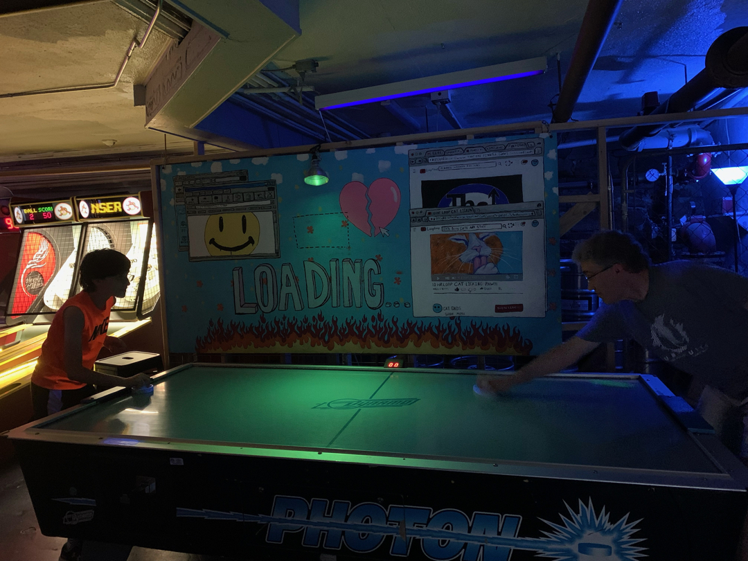 Glowing air hockey