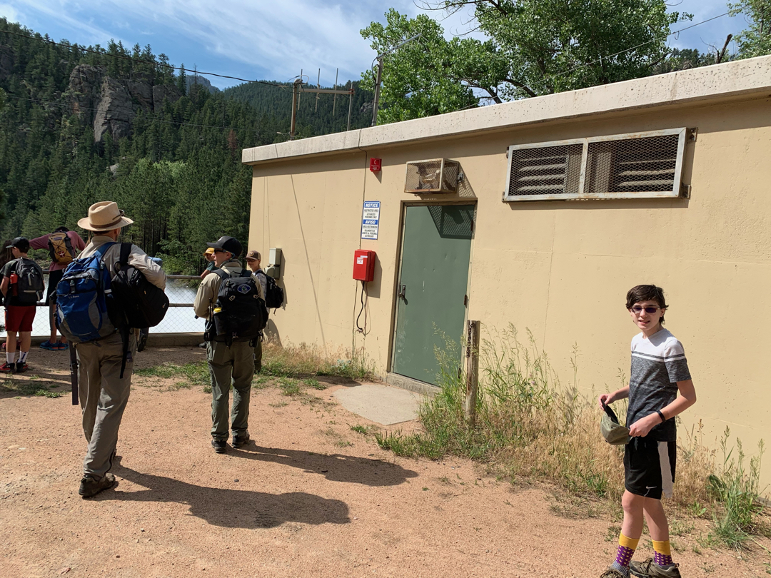 Waiting for the ranger to take us into the Button Rock Dam tunnel