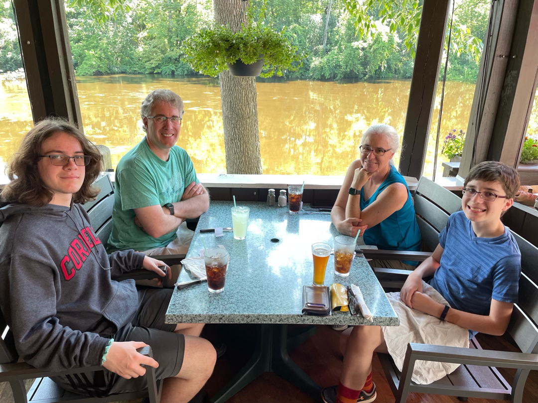 Lunch at Mr. Ups in Middlebury (photo by Grandpa)