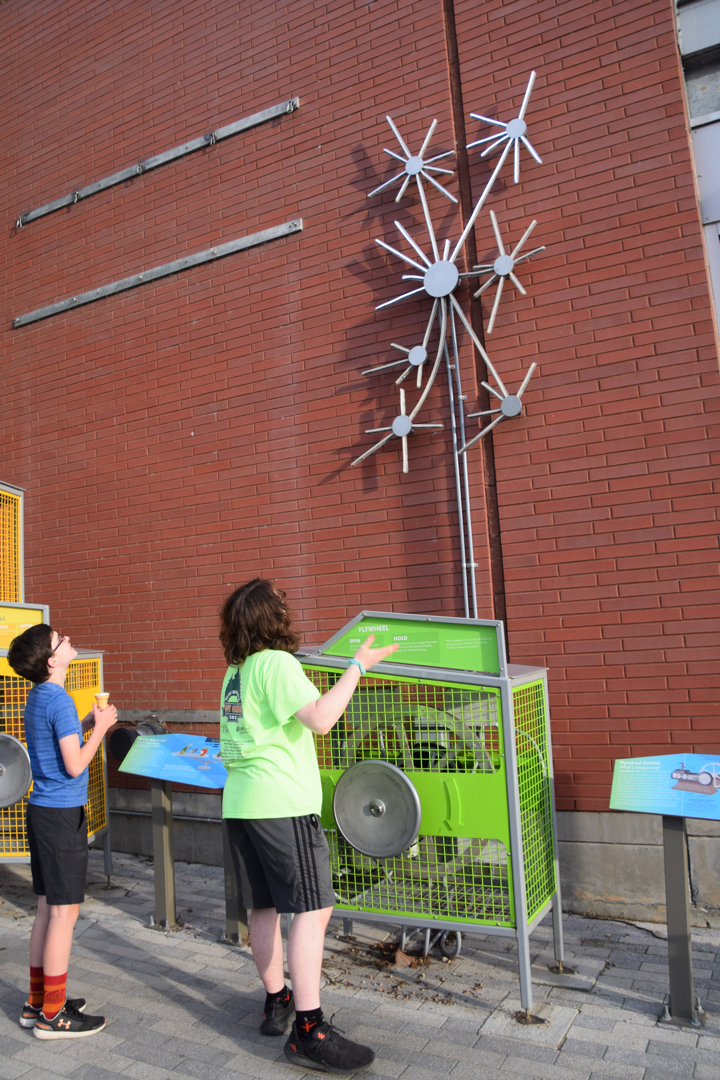 Interactive exhibits outside the aquarium in Burlington