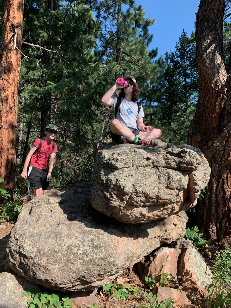 Water break on a Chautauqua hike