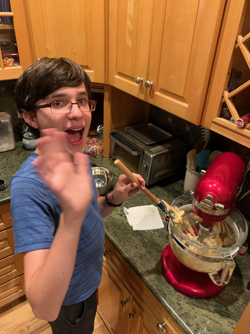 Ted helps make cookies