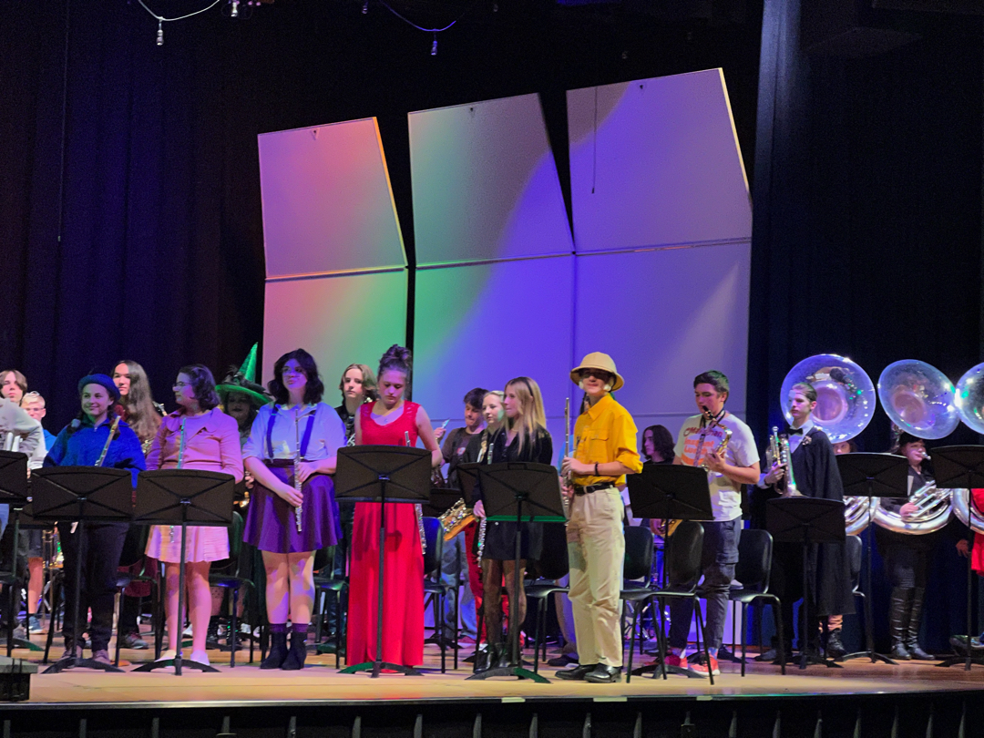 Colonel Mustard on the stage with a flute