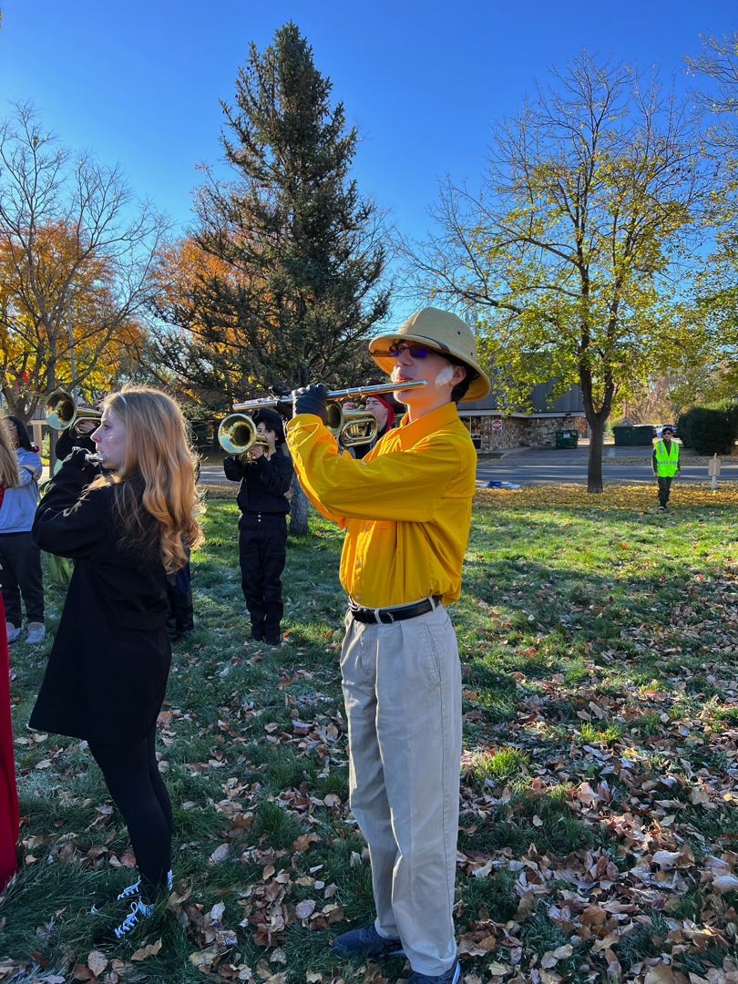 Warming up for the Halloween parade