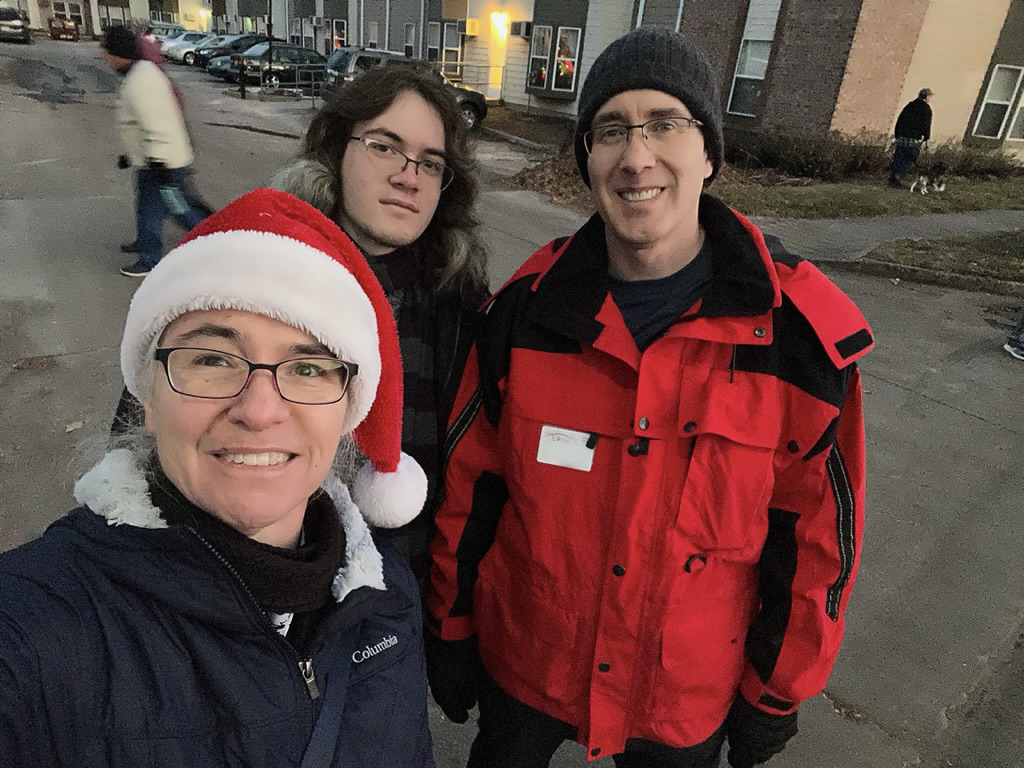 At the Parade of Lights, wating for Ted to march