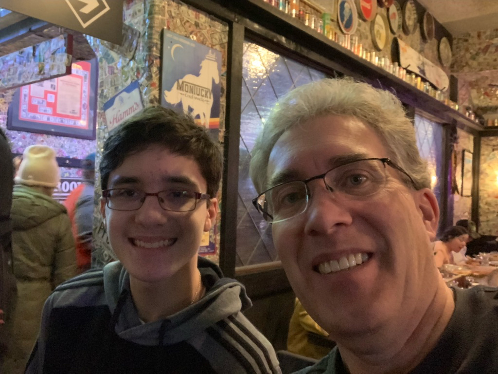 Ted and Dad at Hernando's Pizza in Winter Park
