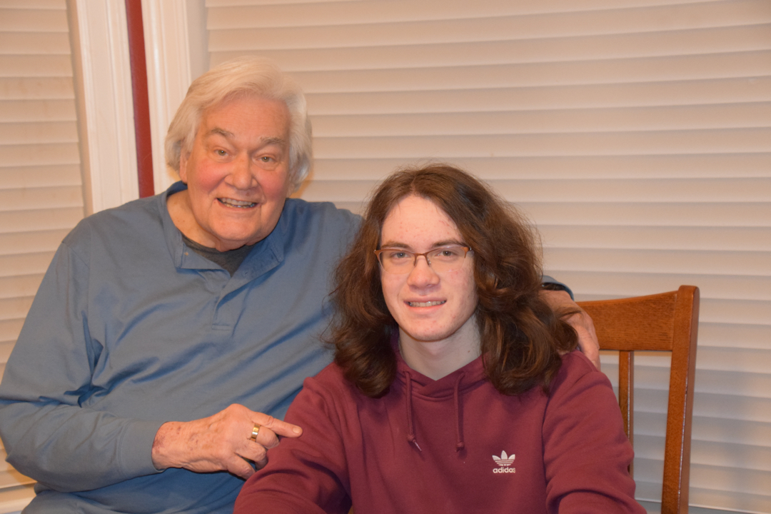 Grandpa and the birthday kid