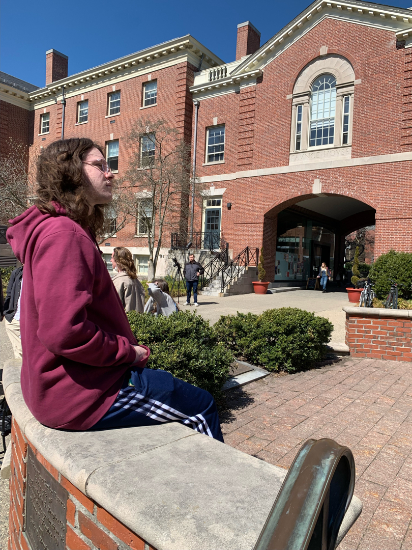 Waiting for the tour at Brown University