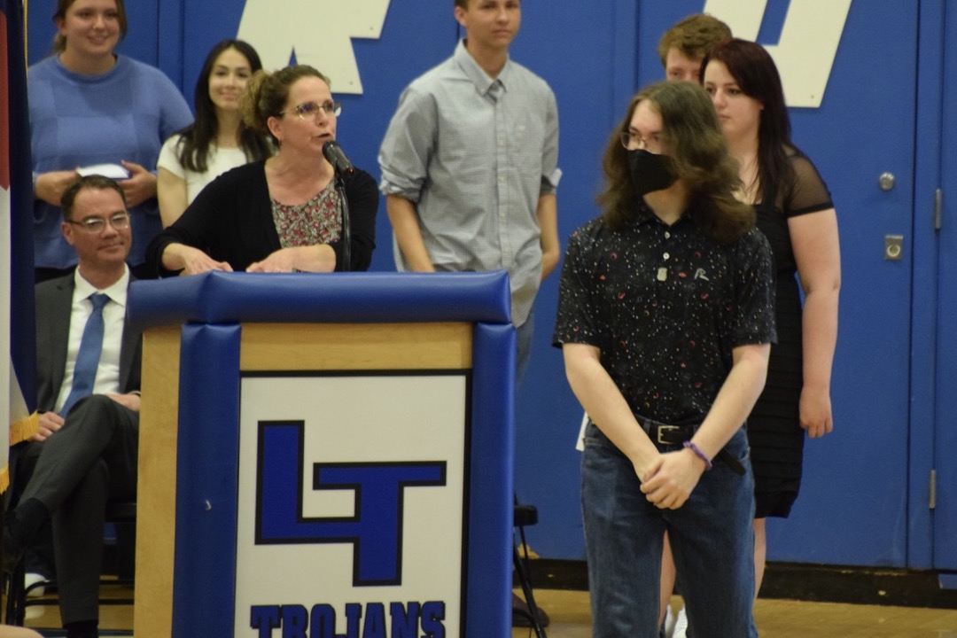 Tim's name is called for the Principal's Award!