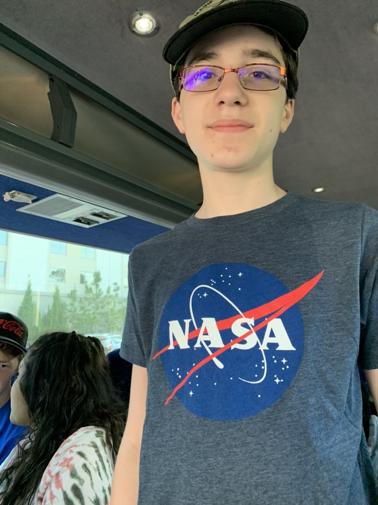 Appropriately dressed for a trip to Kennedy Space Center