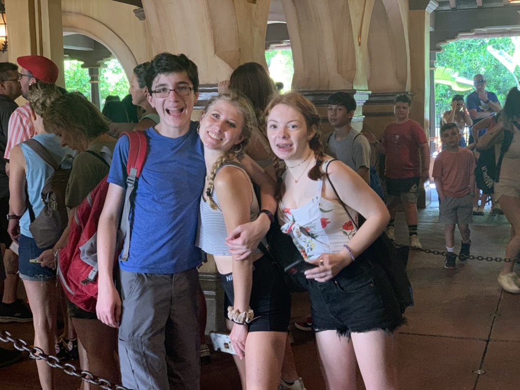 Ted and friends waiting for Pirates of the Caribbean