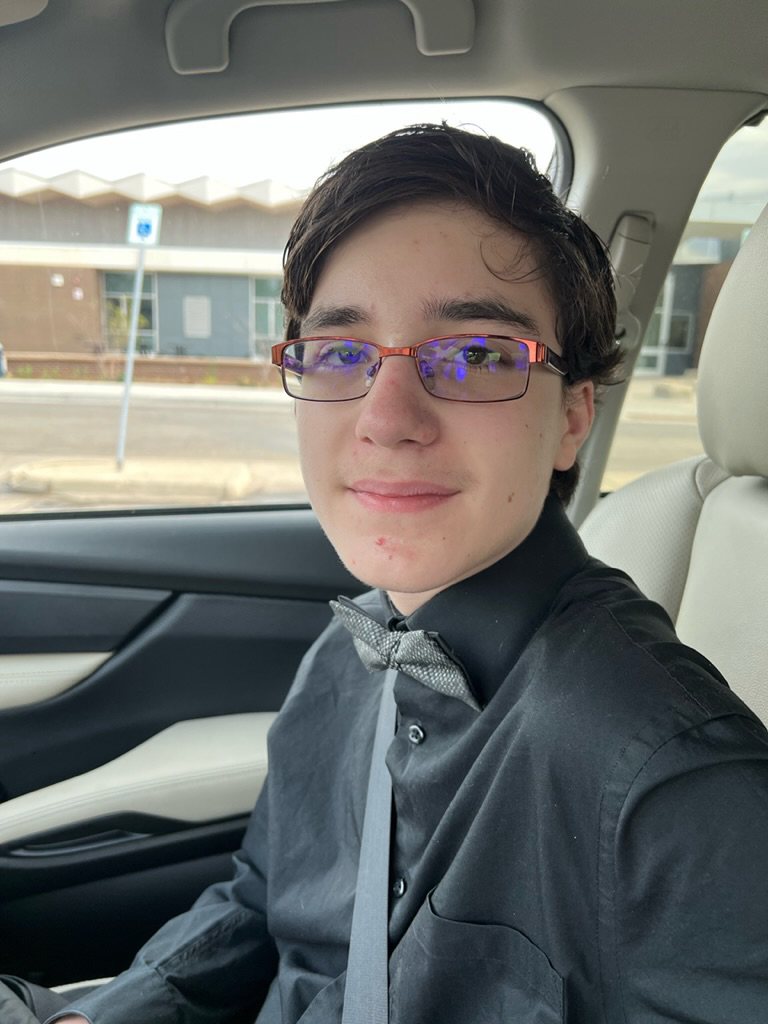 Ted on his way to play at Longmont High graduation