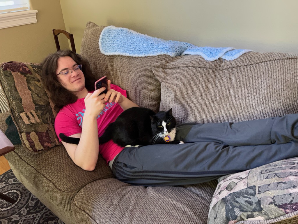 Trapped under the cat