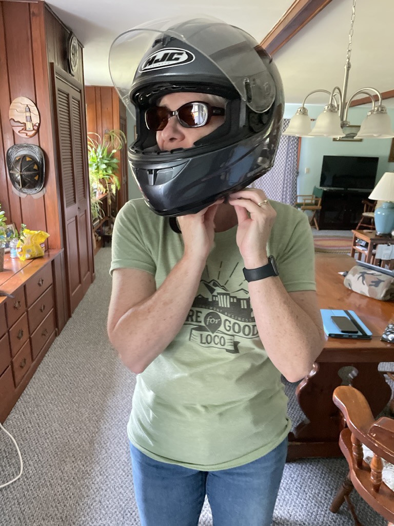 Helmet on