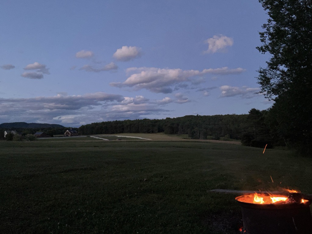 Hanging by the fire pit
