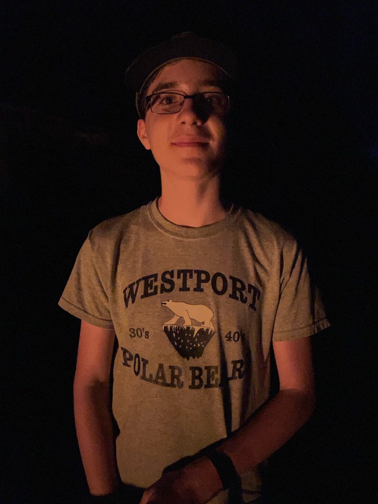 Ted by firelight