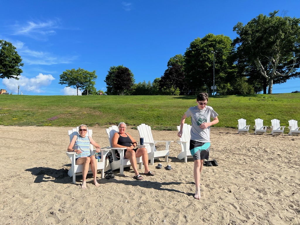 Relaxing at the Schroon Lake beach