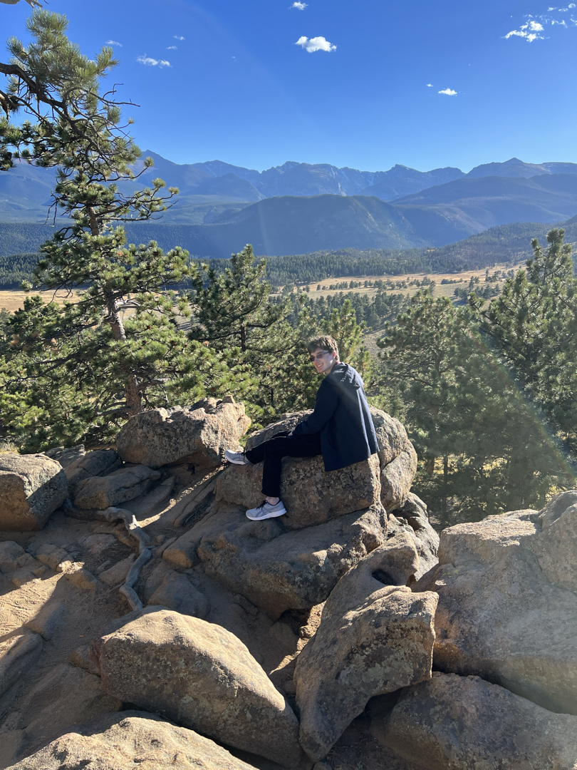 Ted on a rock at Rocky Mountain National Park