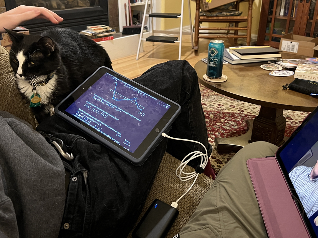 Henry helps study for the Calculus test