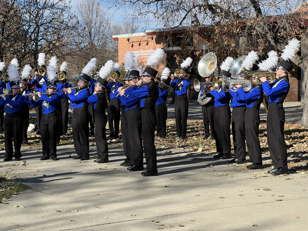 Warming up for the Veterans Day Parade