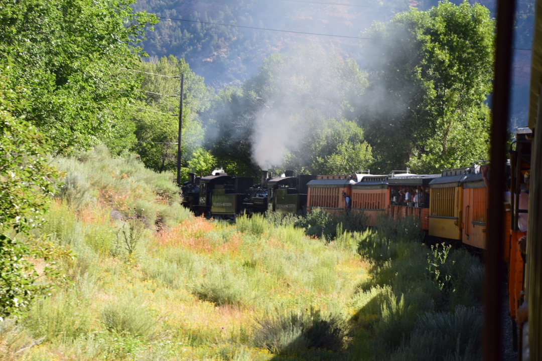 Peeking at the engines on a corner