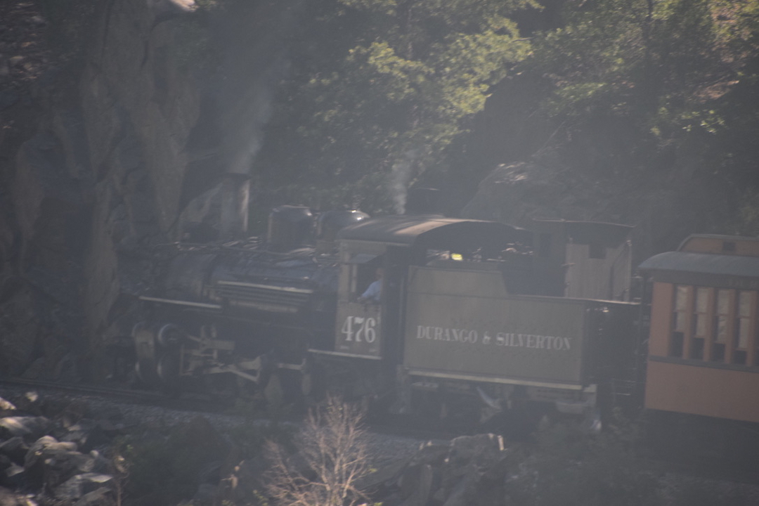 The engine through the smoke