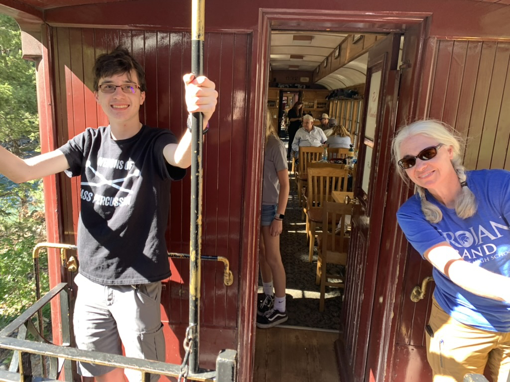 Ted and Mom spent most of the trip outside!