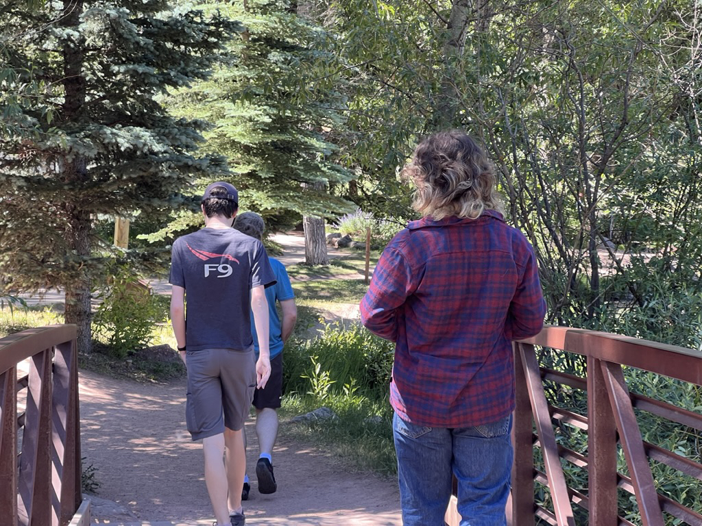 Walking in a shaded area of Telluride