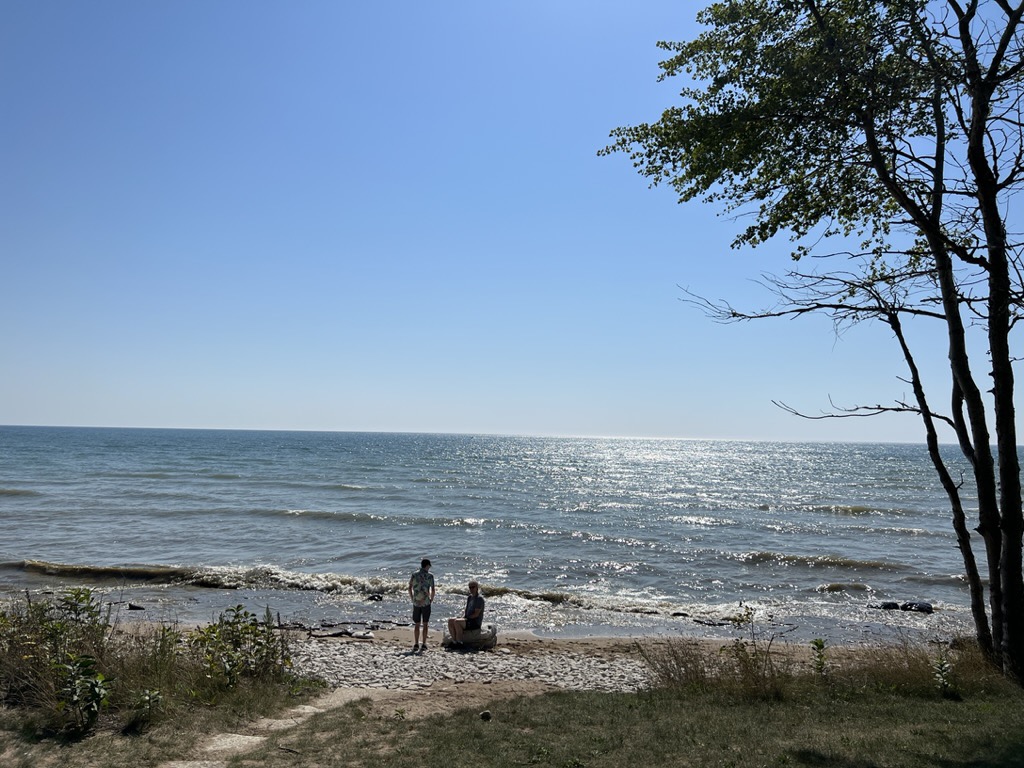At the edge of Lake Michigan