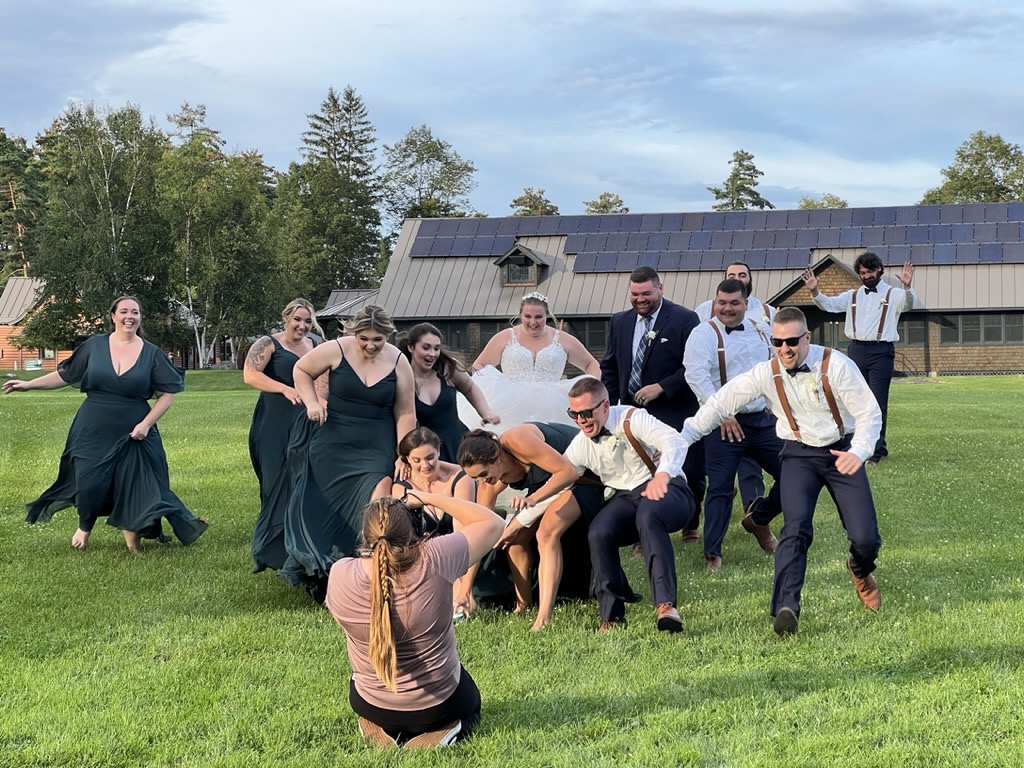 The wedding party races to a beer, but Will is not having it