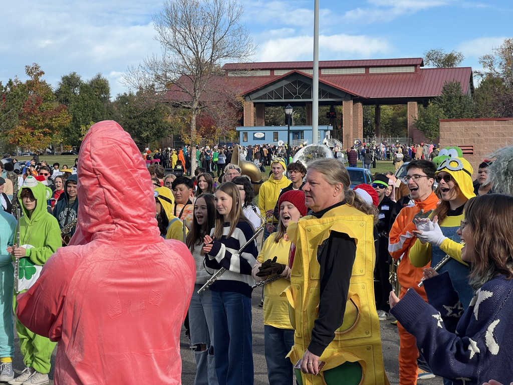 Voting on costumes before the Halloween parade