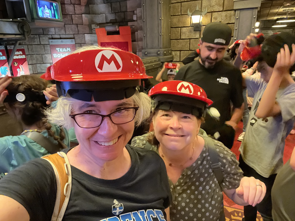 A long wait for the Mario Kart ride, but a cool visor