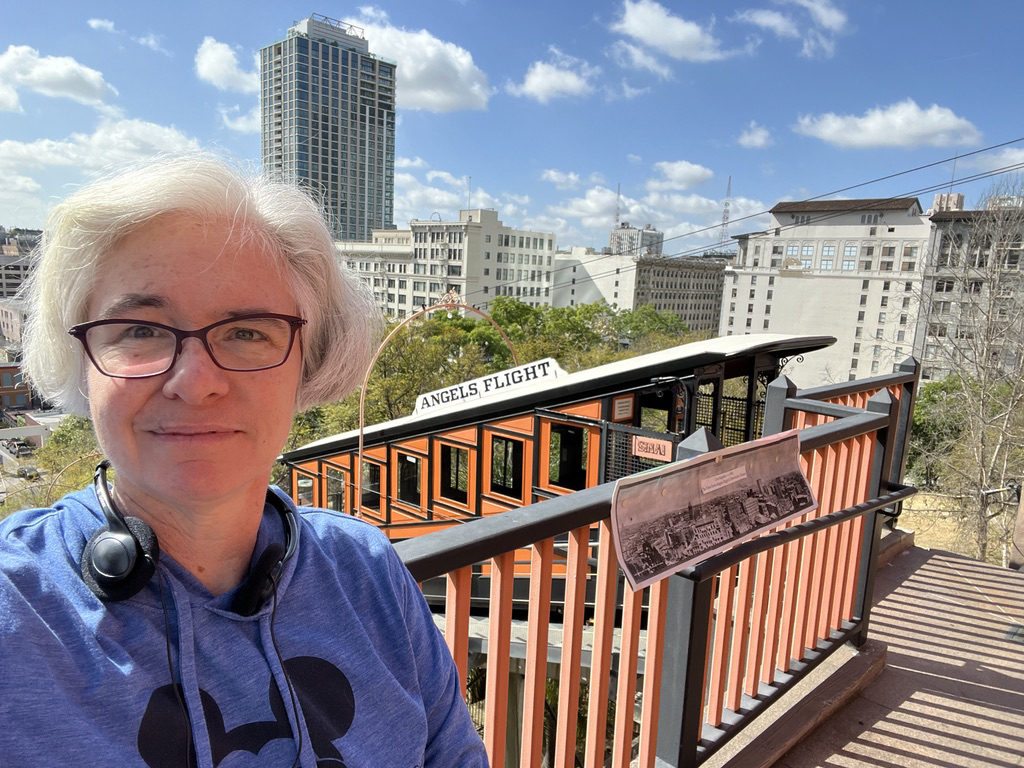 Angels Flight at the top of Bunker Hill