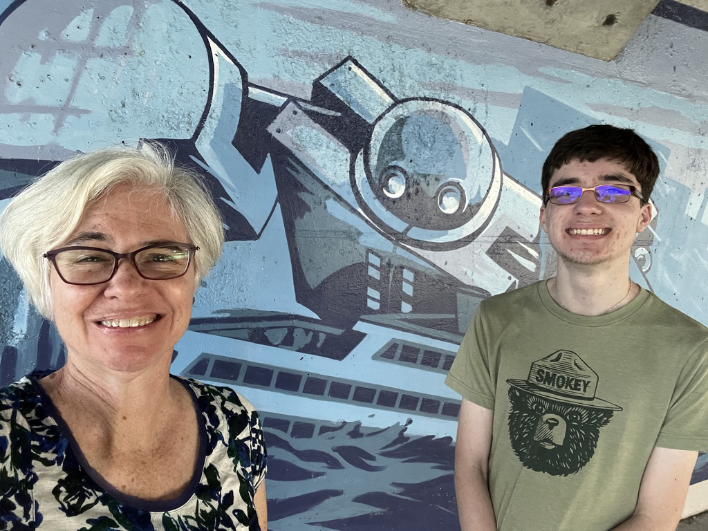 Selfie at the Troybot mural