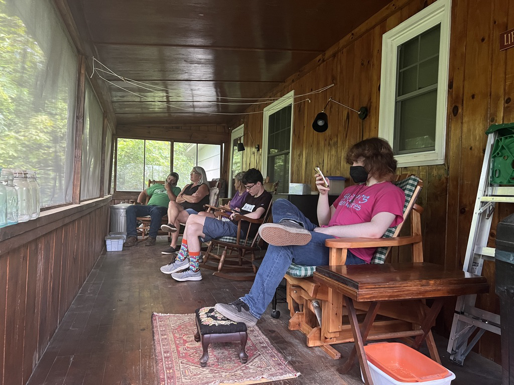 Hanging out on Memere's porch
