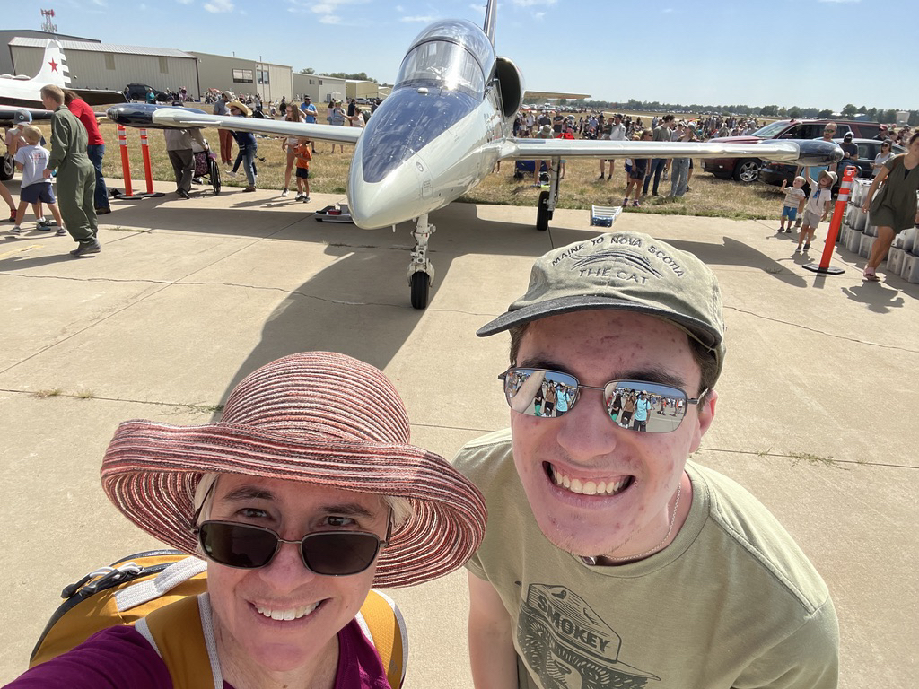 Selfie by the F-84 Thunderjet at the Longmont Air Show