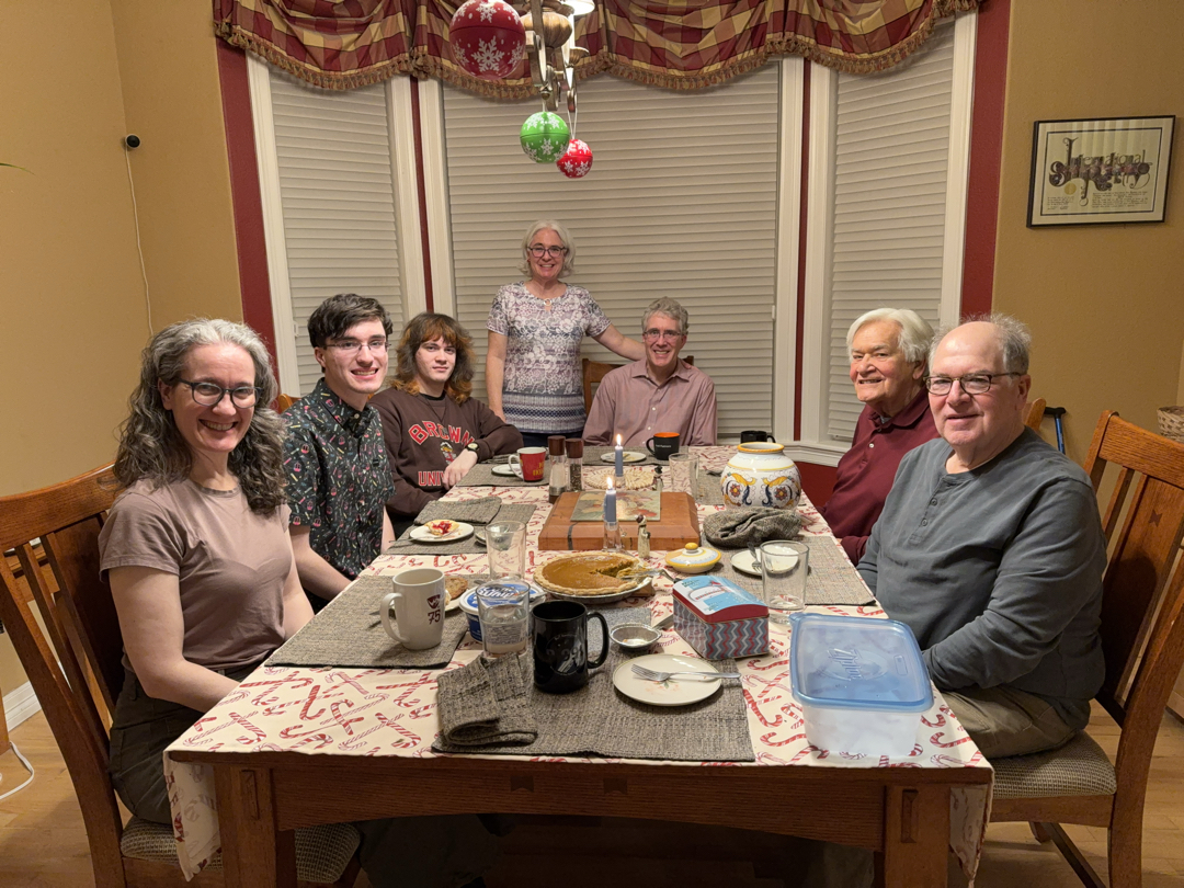 The family during dessert